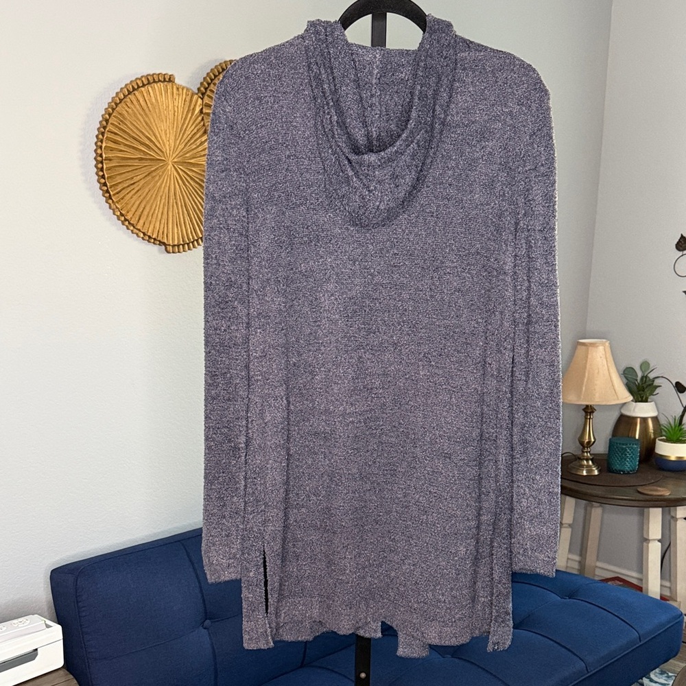 Barefoot Dreams Women's Navy Blue Heathered Open-Front Cardigan size Large - Picture 4 of 6